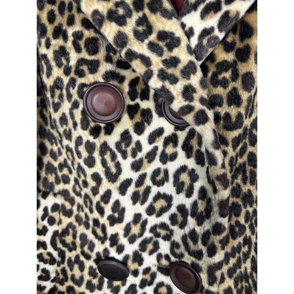 Vintage 1960s Kilimanjaro Sidney Blumenthal Faux Fur Leopard Coat Medium Large - Picture 7 of 9